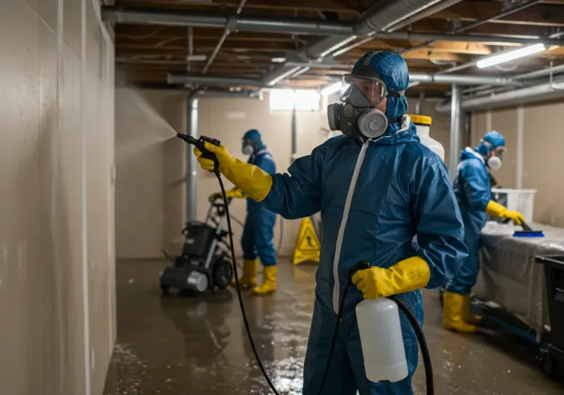 Basement Sanitization and Antimicrobial Treatment process in Paw Paw, MI