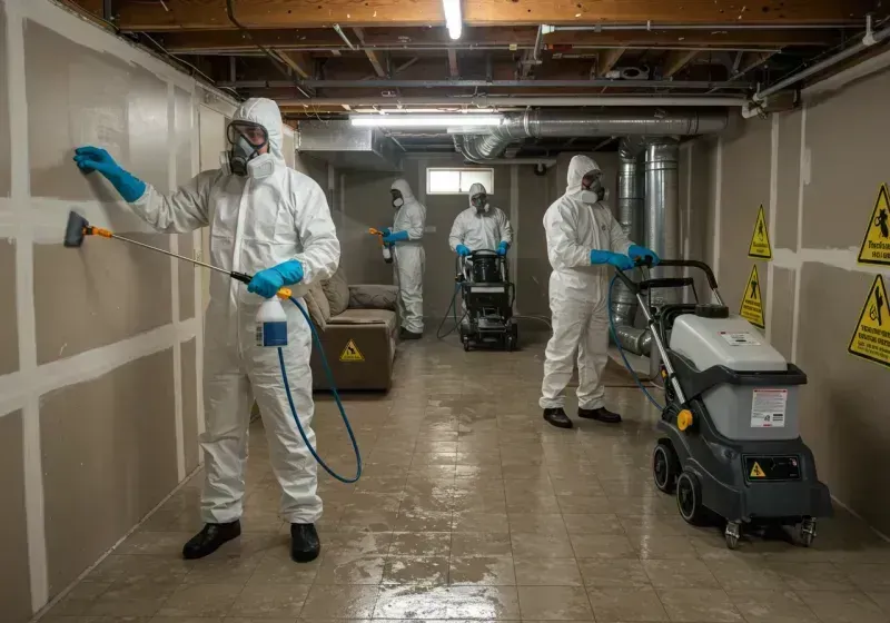 Basement Moisture Removal and Structural Drying process in Paw Paw, MI